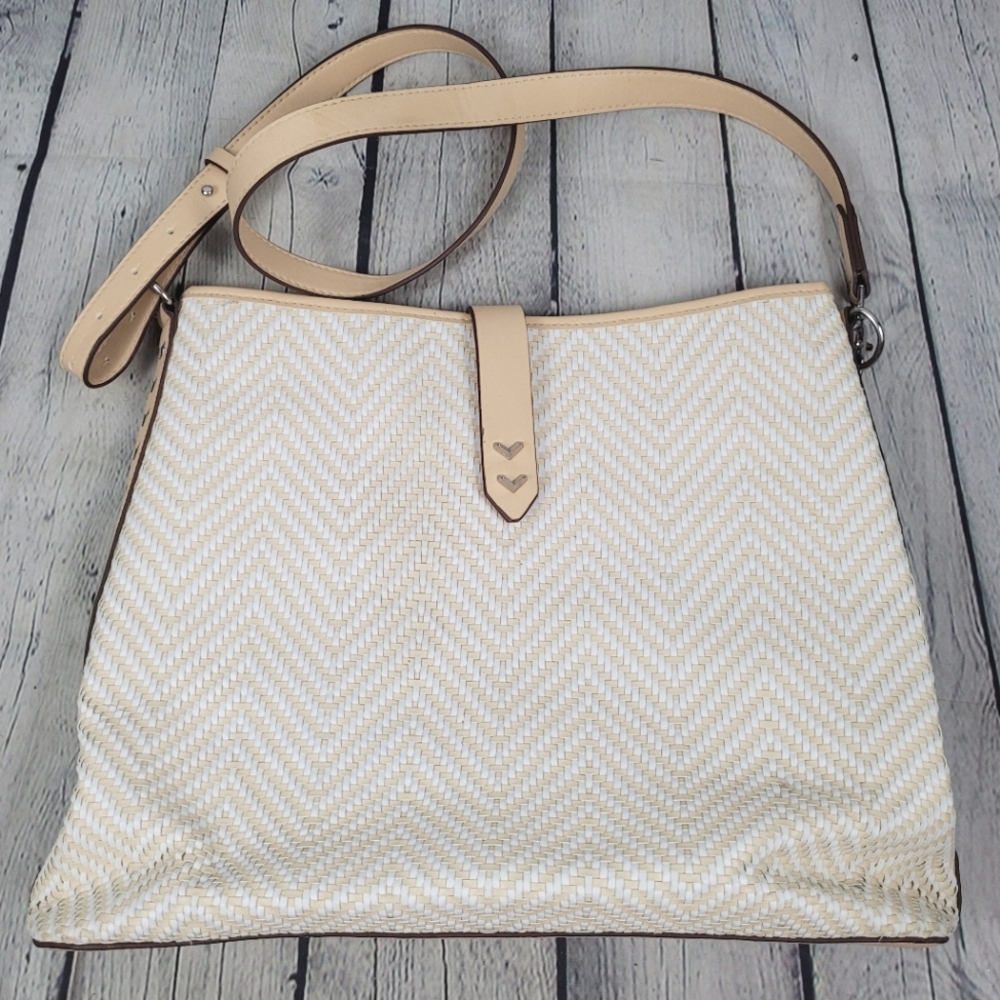 STELLA & DOT | Crosby woven chevron crossbody hobo bag